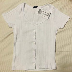 Brandy Melville White Zelly Top